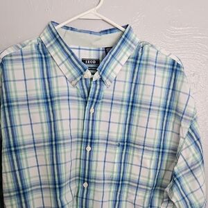 IZOD Men's Blue Plaid Shirt